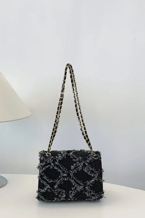 'Kehlani' Textured Denim Crossbody Bag - Celes Fashion